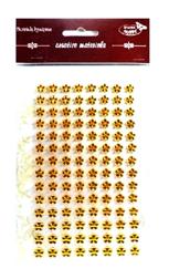 Stiker z 112 samoprzylepnymi kryształkami wielkości 8 mm. Rodzaj : Kwiaty złociste . Kod towaru : NT-KK 14 Stiker z 112 samoprzylepnymi kryształkami wielkości 8 mm. Rodzaj : Kwiaty złociste . Kod towaru : NT-KK 14